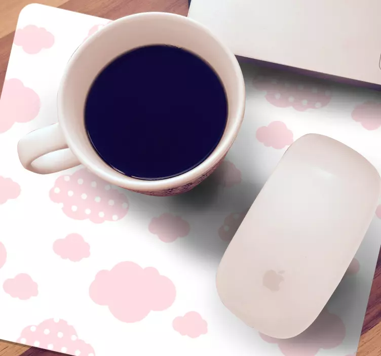 Cute pink clouds mouse pad patterns - TenStickers