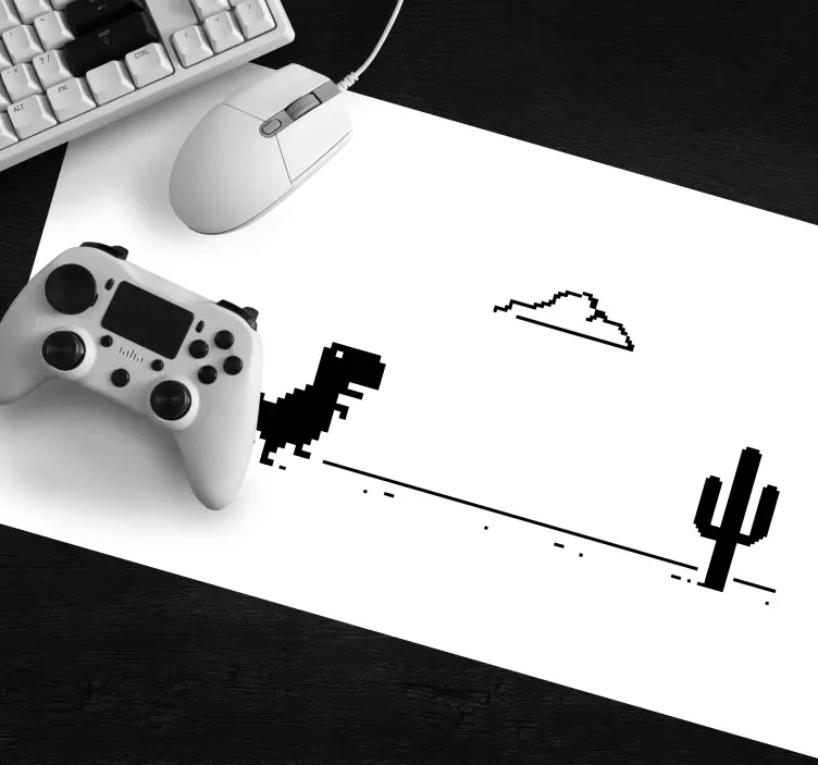 Dinosaur and cactus graphic gaming mouse pad - TenStickers