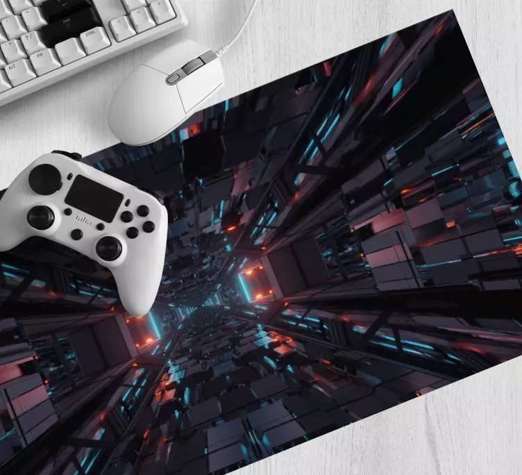 futuristic sci-fi space tunnel XXL mouse pad - TenStickers