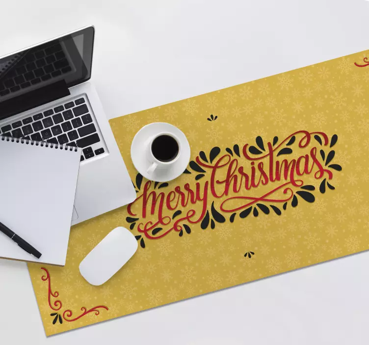 Golden Snowflake christmas mousepad - TenStickers