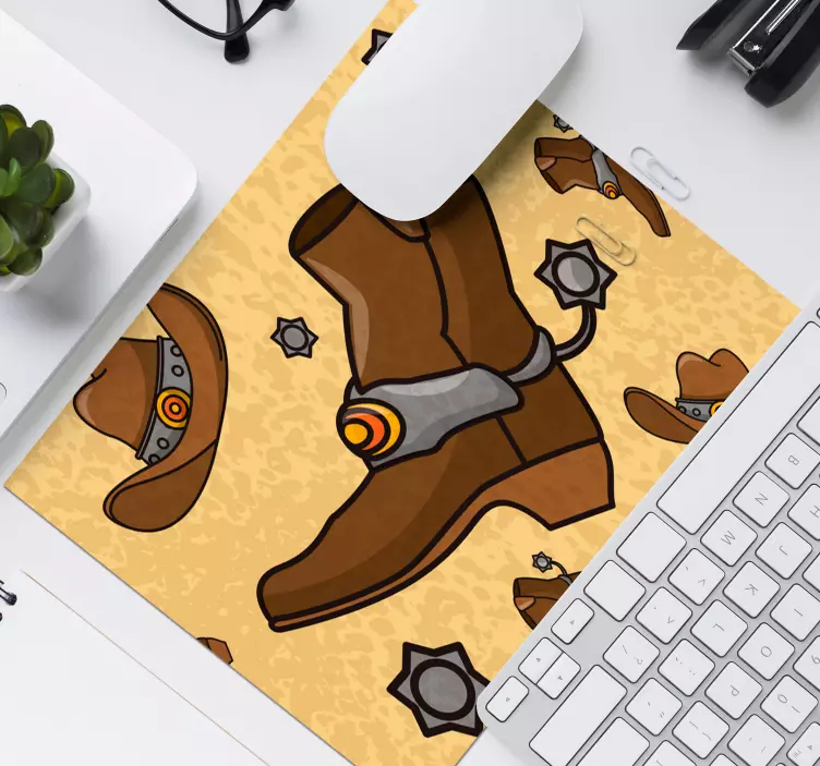 Hat and boots pattern mouse pad - TenStickers