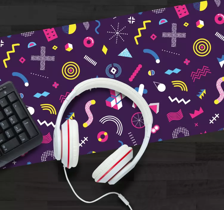 Memphis pattern gaming mouse pad - TenStickers