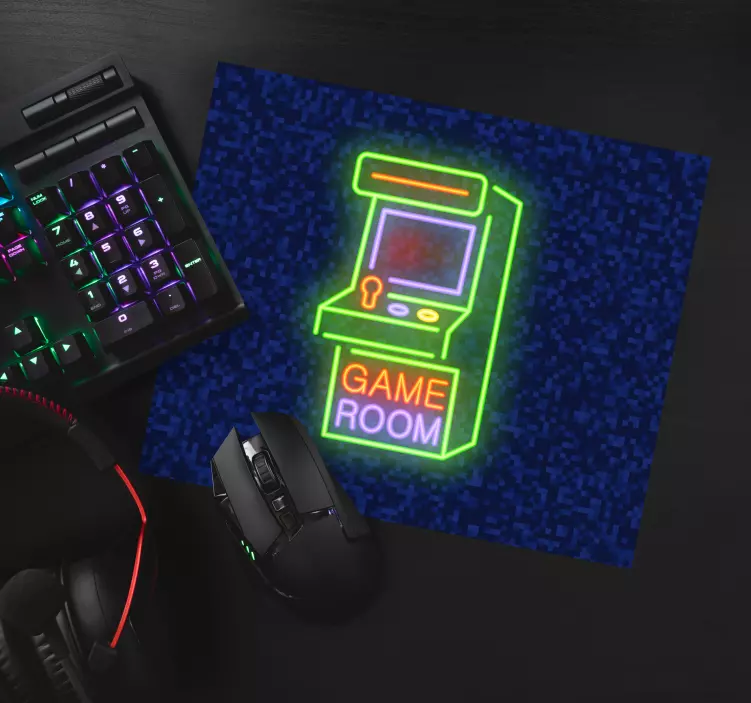 Neon game room gaming mouse pad - TenStickers