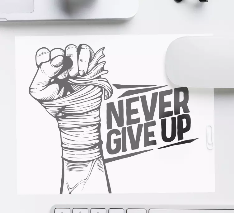 'Never give up' Boxing original mouse pad - TenStickers