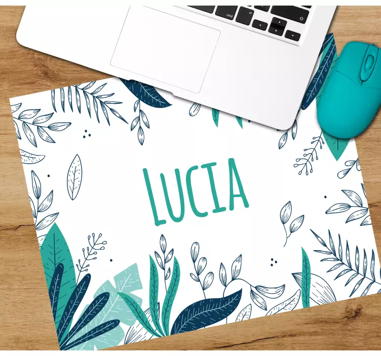 Personalised palm leaves personalised mouse mat - TenStickers