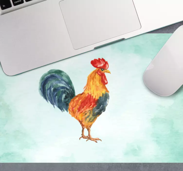 Realistic colored drawing of rooster mouse pad - TenStickers