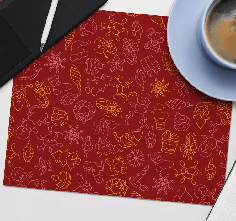 Red christmas pictures original mouse pad - TenStickers