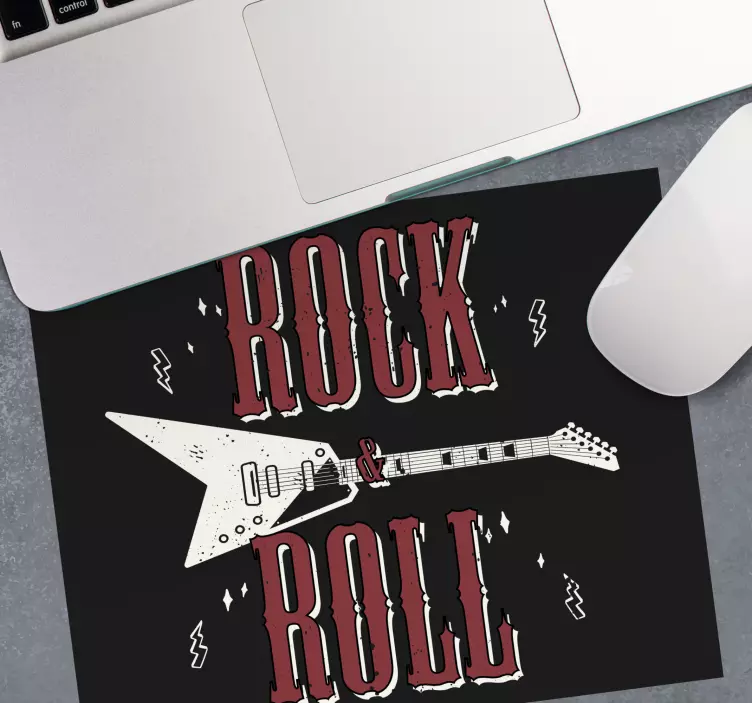 Rock n' Roll with guitar original mouse pad - TenStickers