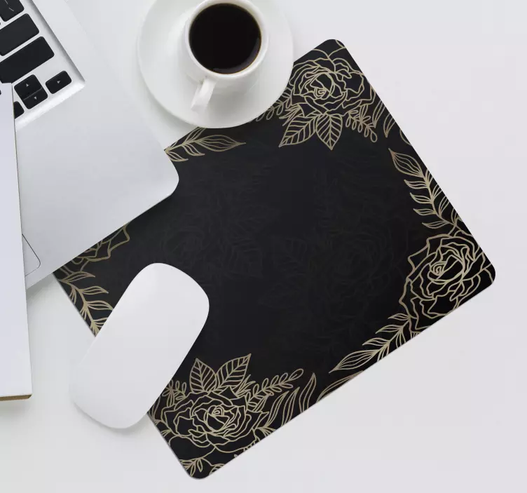 Rose Gold Flowers more mousepads - TenStickers
