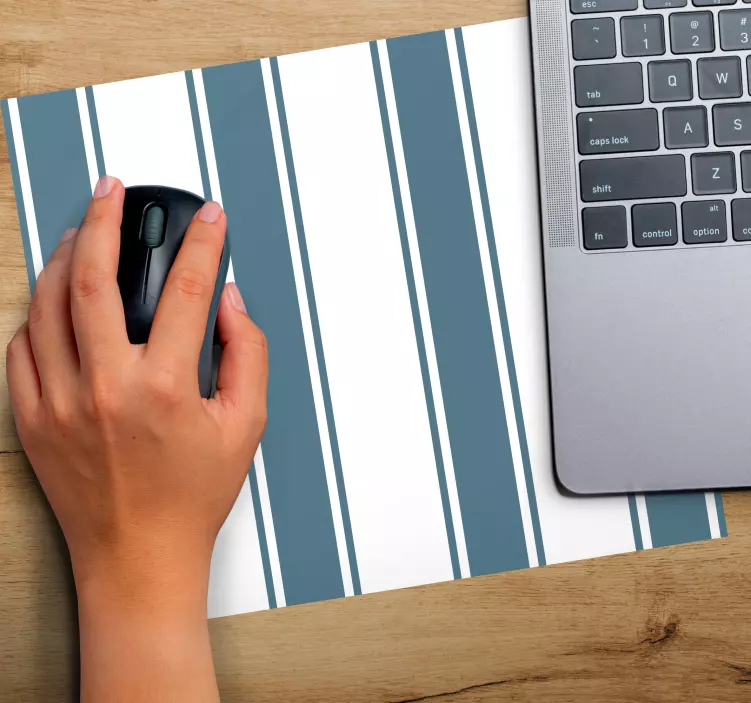 Striped blue and white motif mouse pad pattern - TenStickers
