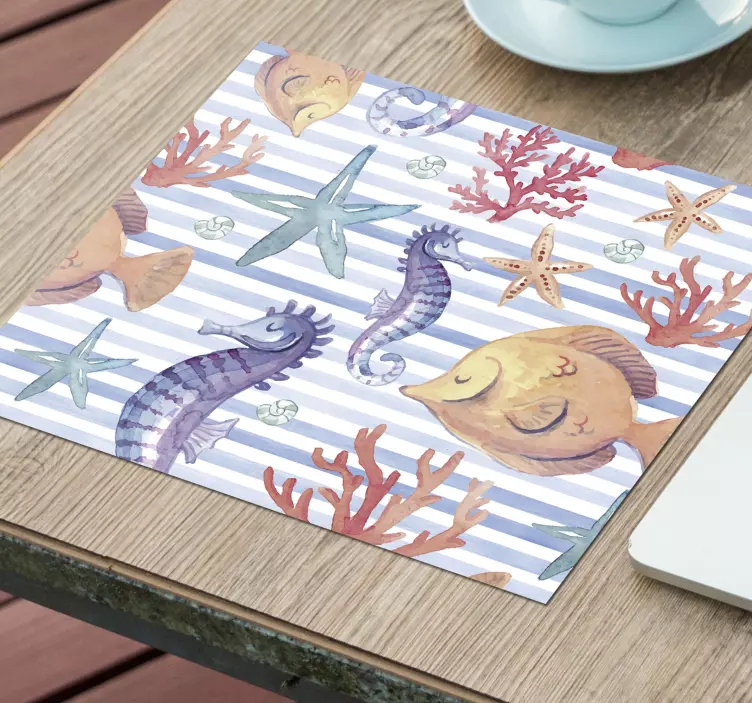 Underwater Creatures Pattern original mouse pad - TenStickers