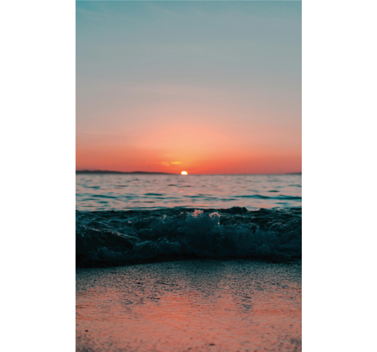 Sunset on a beach bathroom roller blind - TenStickers