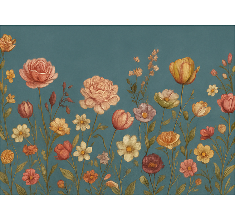 Earthy floral meadow master bedroom roller blind - TenStickers