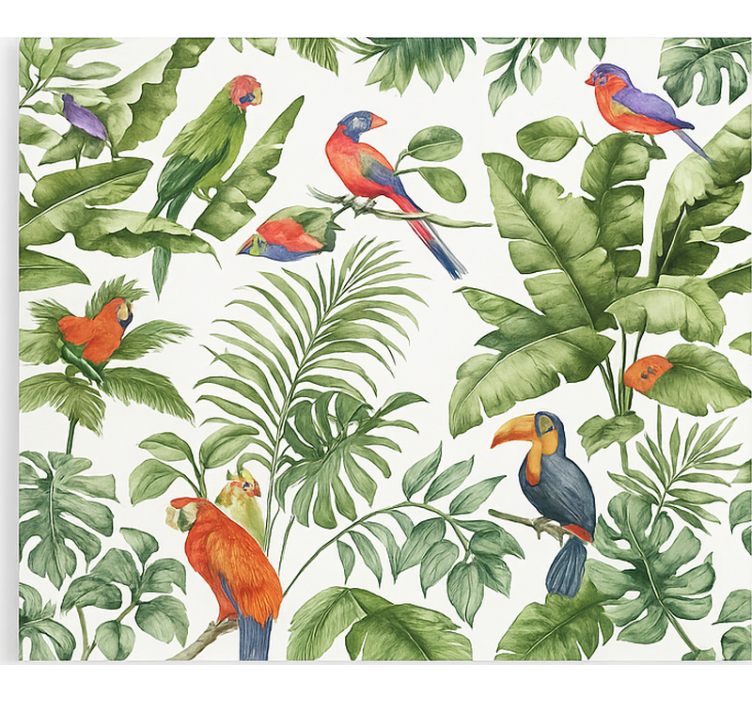 Tropical bird print living room roller blind - TenStickers