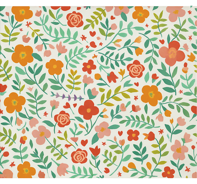 Cheerful stylized florals nursery roller blind - TenStickers