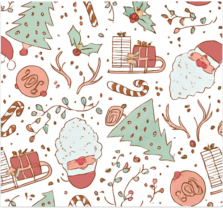 Scandi Christmas Pattern living room roller blind - TenStickers
