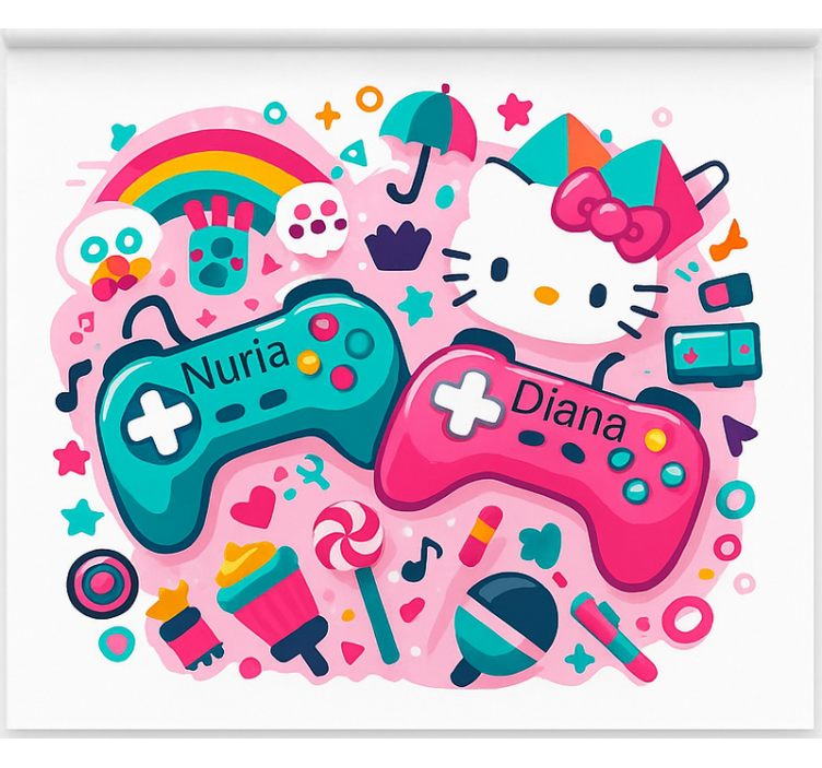 Custom kitty controllers geek roller blind - TenStickers