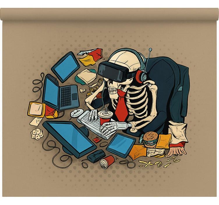 Skeleton retro gamer geek roller blind - TenStickers