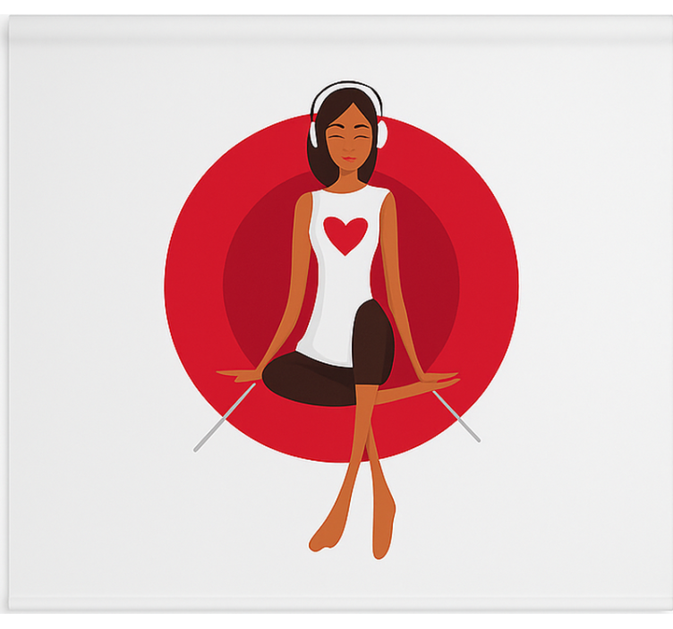 Girl listening to music teenage bedroom roller blind - TenStickers