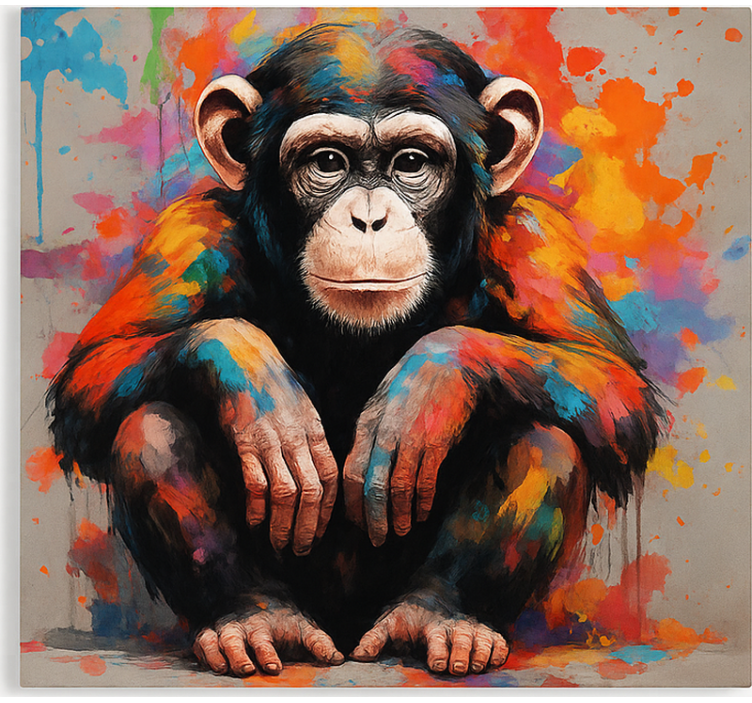 Monkey with colors teenage bedroom roller blind - TenStickers