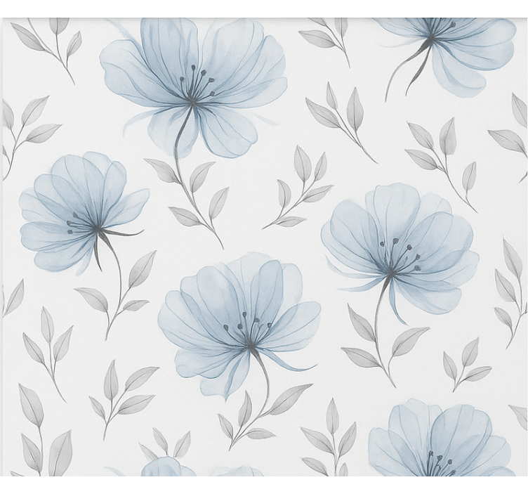 Blue elegant flowers teenage bedroom roller blind - TenStickers