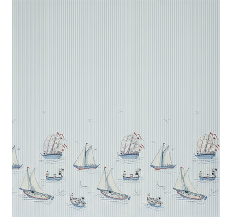 Scandinavian roller blind ocean blue sailing ships - TenStickers