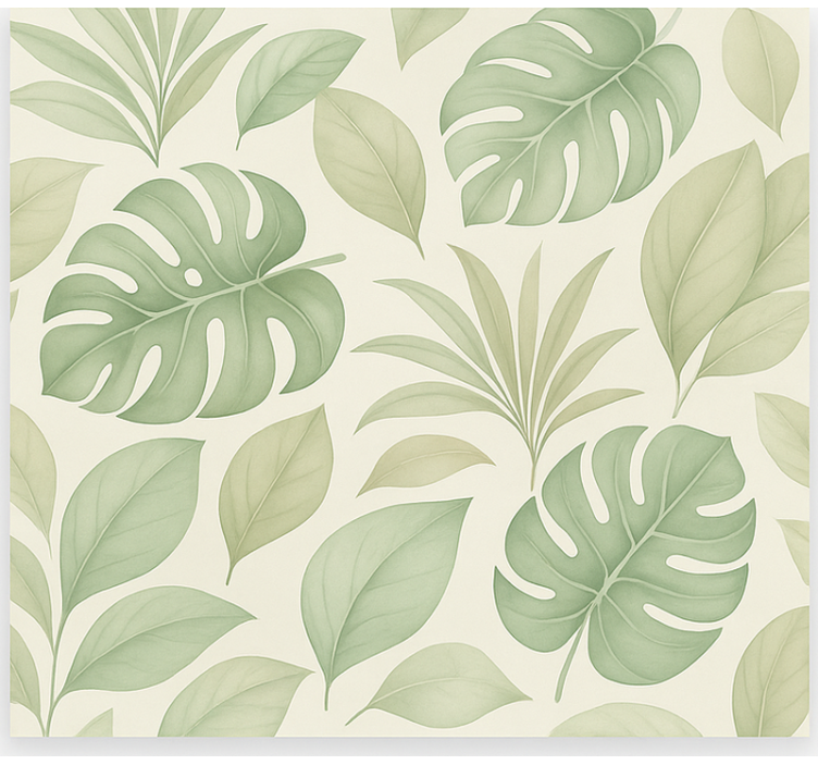 Scandinavian roller blind with earthy palm leaves - TenStickers