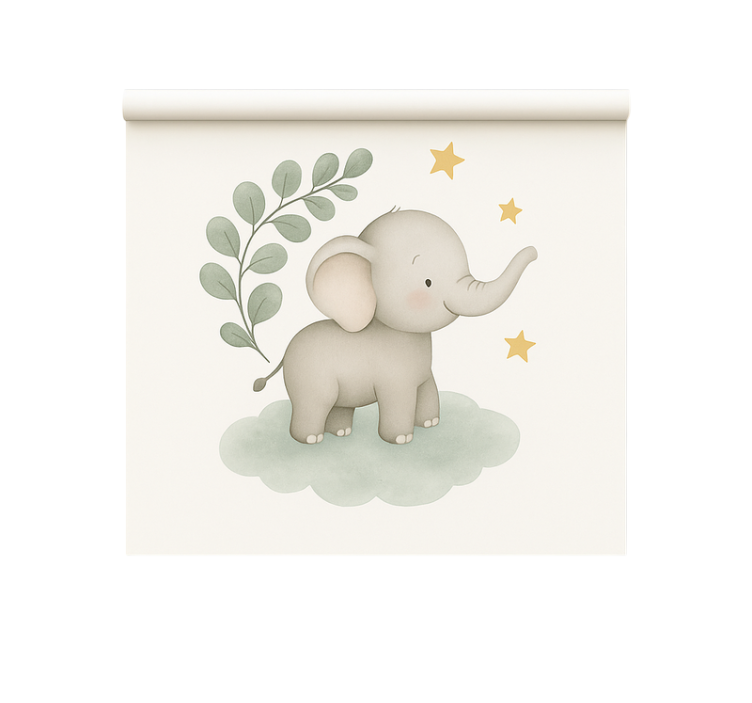 Scandinavian roller blind customisable cloud elephant - TenStickers
