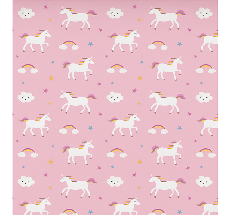 Scandinavian roller blind with pink dancing unicorns - TenStickers
