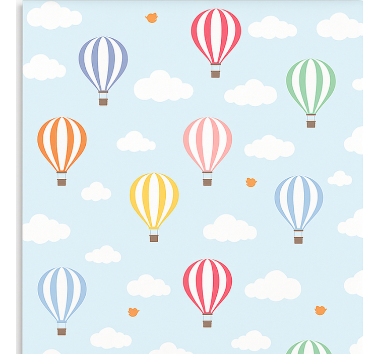 Scandinavian roller blind pastel balloon ride - TenStickers