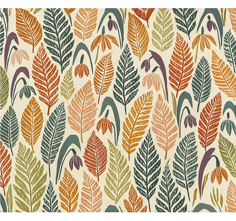 Scandinavian roller blind multicoloured snowdrop flowers - TenStickers