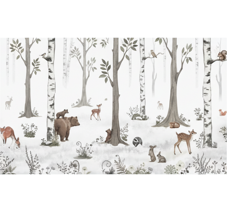 Tree roller blind playful woodland design - TenStickers