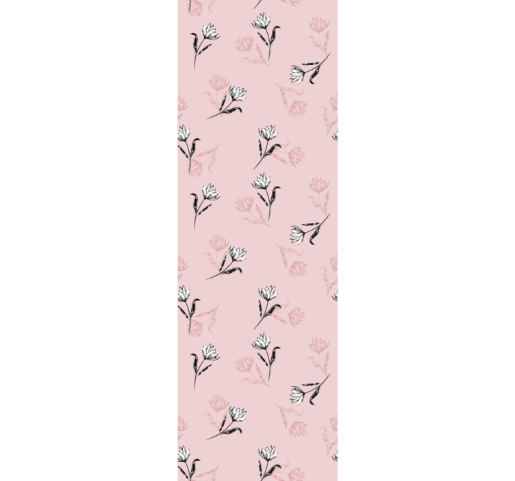 Home office roller blind with white lilies on pink - TenStickers
