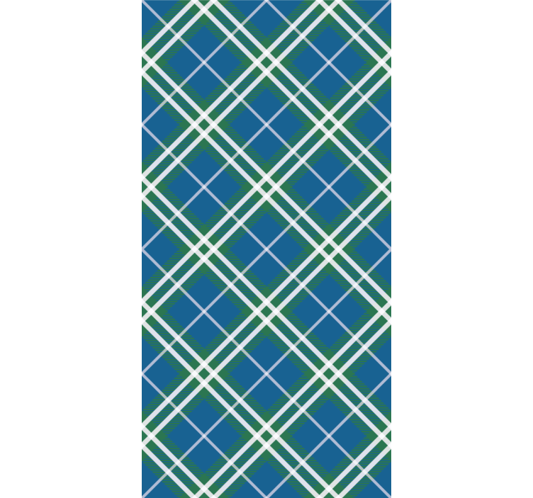 Home office roller blind blue and green tartan - TenStickers