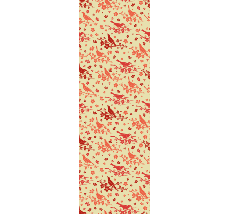 Home office roller blind with oriental trees and birds - TenStickers
