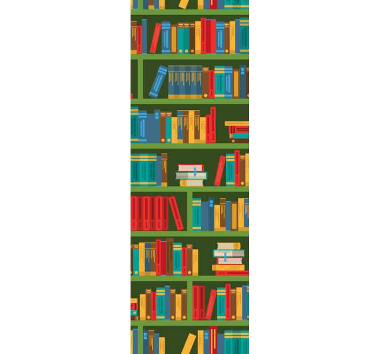 Home office roller blind in vintage green library - TenStickers