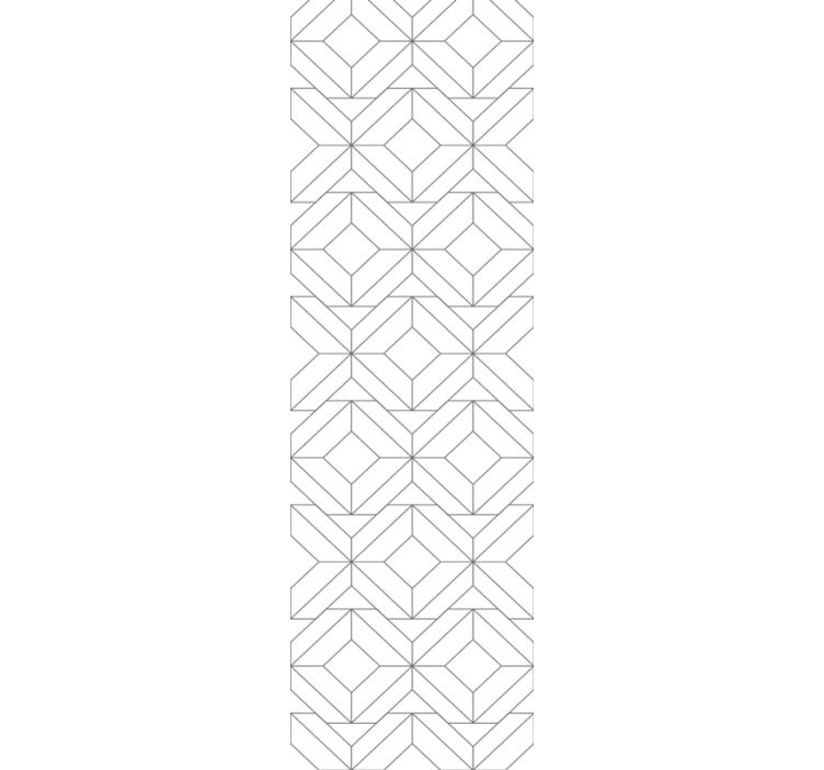 Home office roller blind geometric white pattern - TenStickers