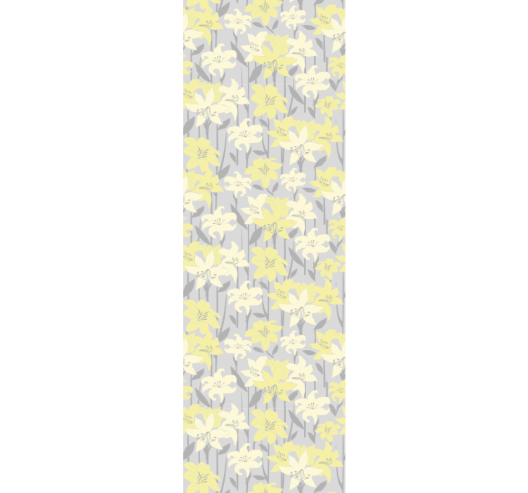 Floral yellow blooms dining room roller blind - TenStickers