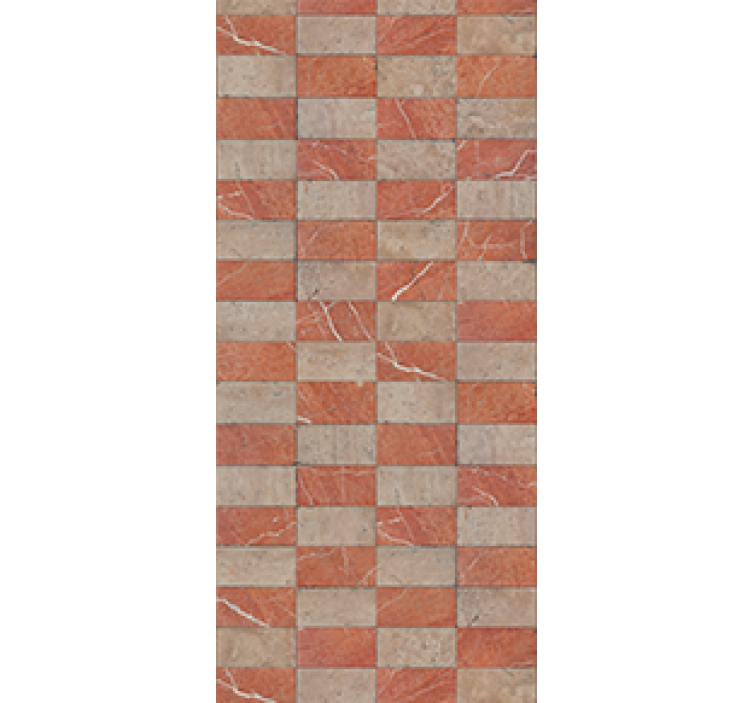 Kitchen roller blind in geometric beige tiles - TenStickers