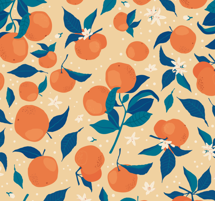 Kitchen roller blind orange blossom - TenStickers