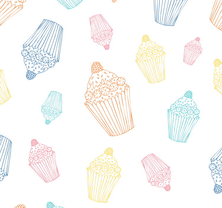 Kitchen roller blind cupcake drawings - TenStickers