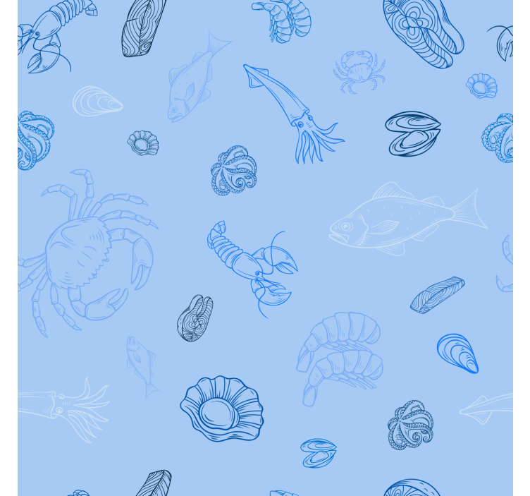 Kitchen roller blind with seafood design - TenStickers