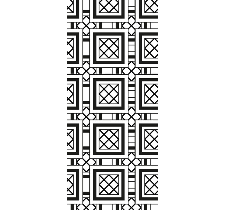 Kitchen roller blind in black hydraulic tile style - TenStickers