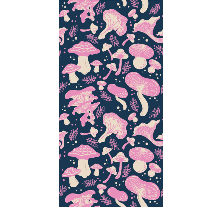 Kitchen roller blind pink mushroom seamless pattern - TenStickers