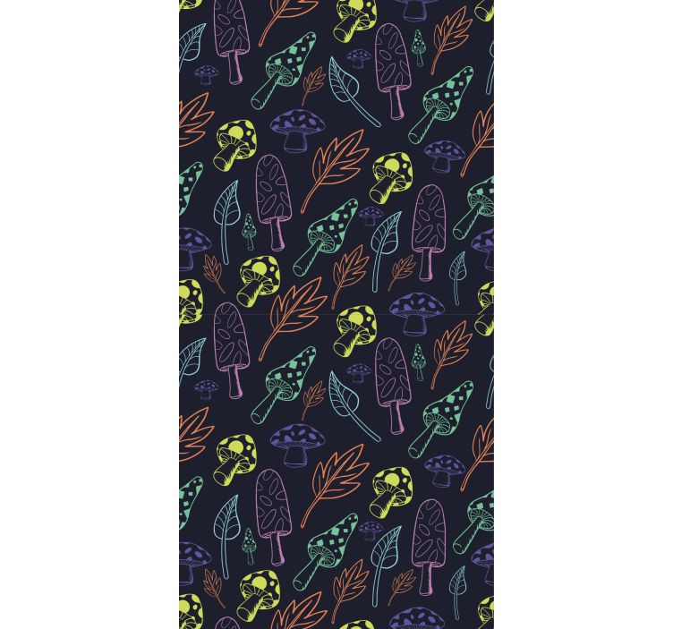 Kitchen roller blind with colorful mushroom pattern - TenStickers
