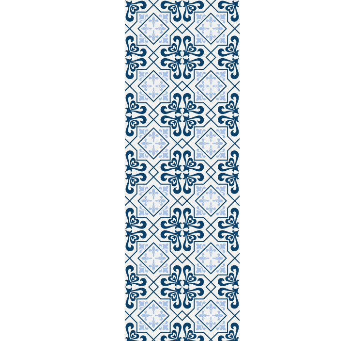 Kitchen roller blind in typical blue portuguese tile - TenStickers