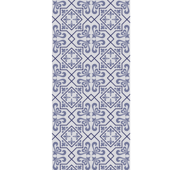 Kitchen roller blind with blue octagon tile design - TenStickers