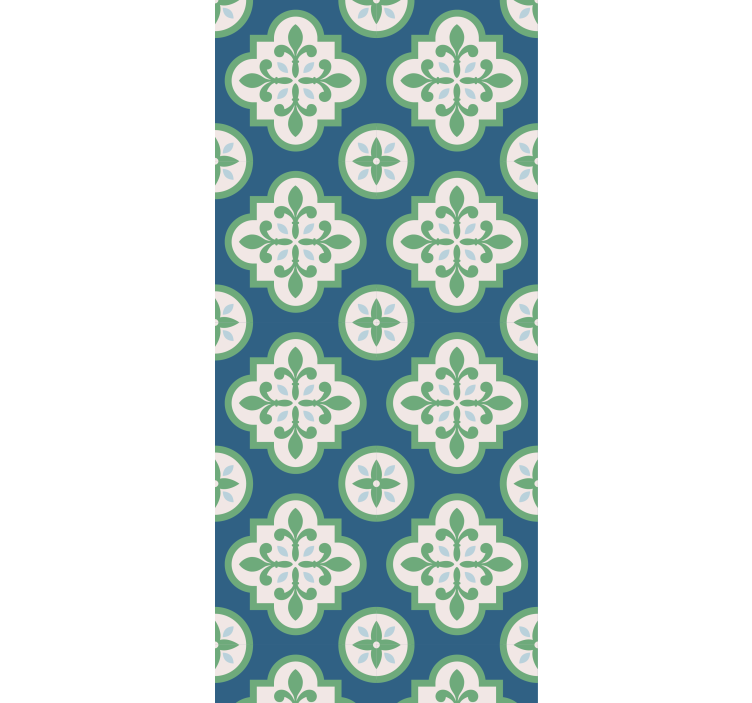 Kitchen roller blind with green clover tile design - TenStickers