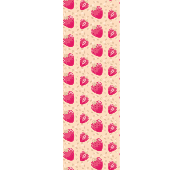 Kitchen roller blind with strawberry pattern on beige - TenStickers