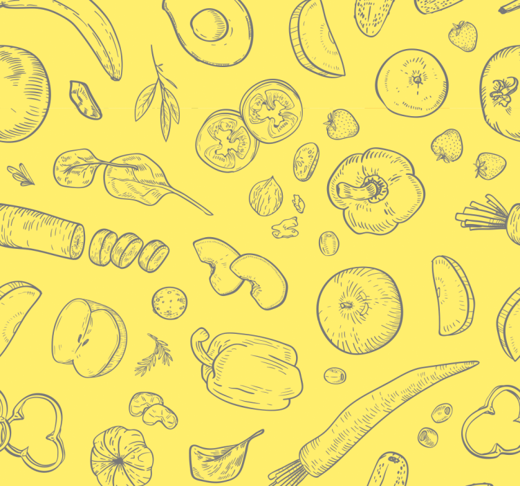 Kitchen roller blind set of colorful fruits and vegetables - TenStickers